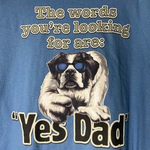 BIG DOG Blue Yes Dad Short Sleeve Cotton Mens T-Shirt Size 3X